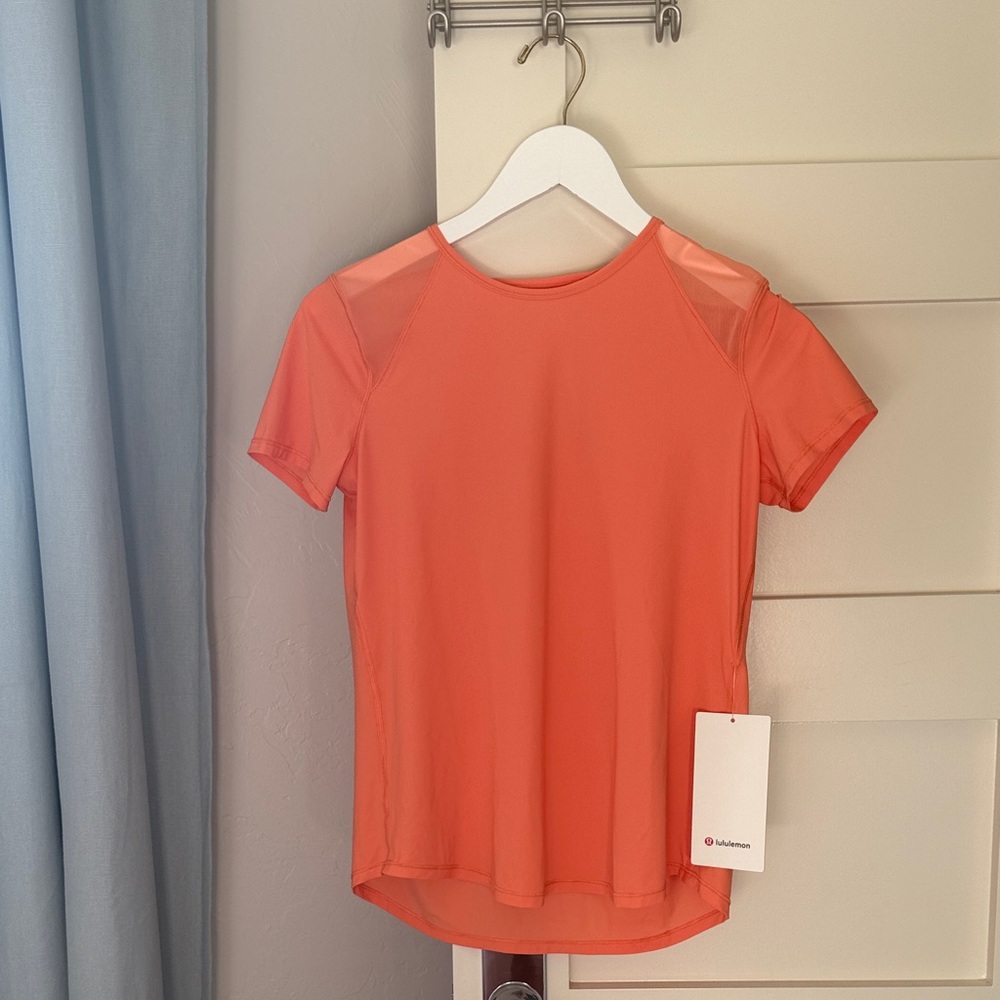 lululemon athletica Women's Orange Short Sleeve Performance Top